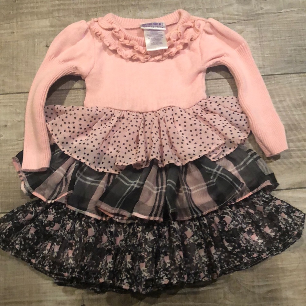 Blueberi Boulevard ruffle sweater dress